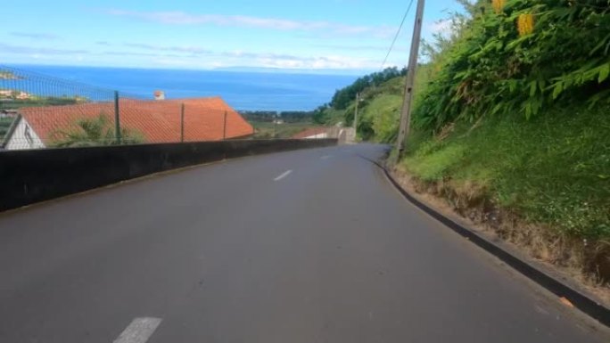 driving car field country Açores Pico Faial road t