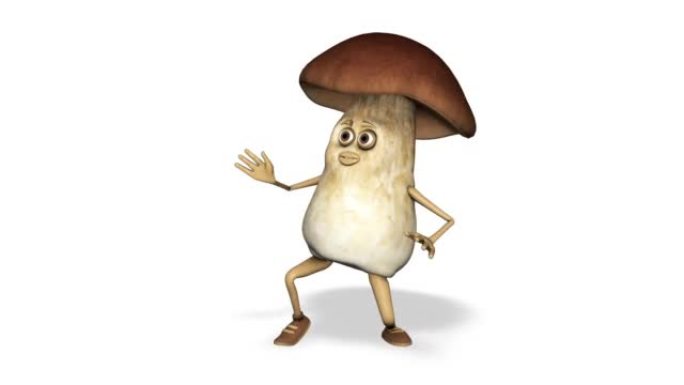 蘑菇趣味舞蹈循环白色背景