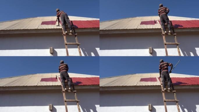 非洲男子画屋顶