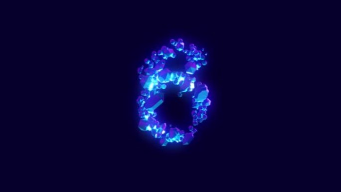 神奇的蓝色亮丽或冰冻的冰字体-6号，孤立循环视频