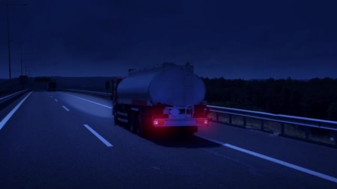 夜间油罐车运输- 4K分辨率