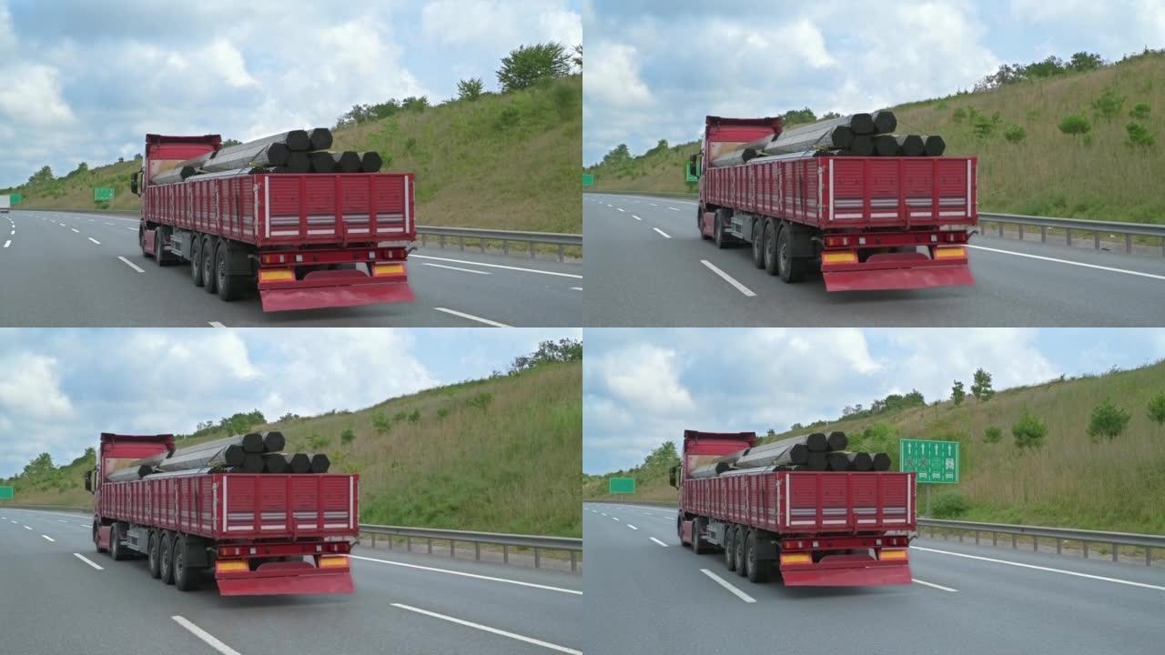 卡车钢材运输-4k分辨率