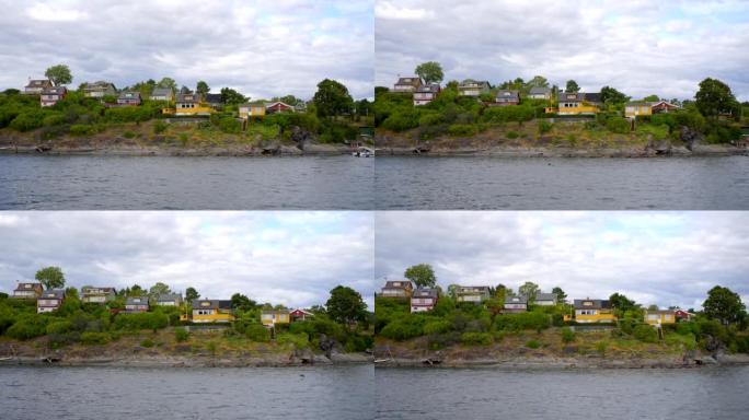 挪威奥斯陆8k视频黄色和红色避暑别墅