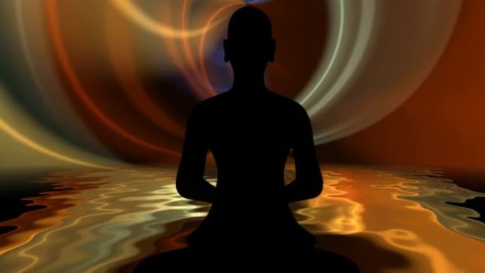 佛教僧侣在能量背景下的冥想姿势