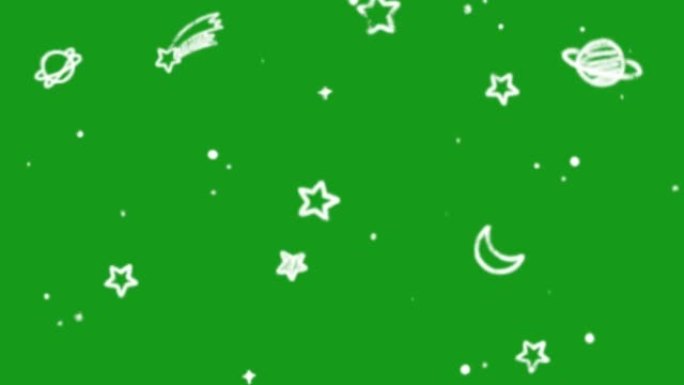 闪烁的星星绿色屏幕运动图形