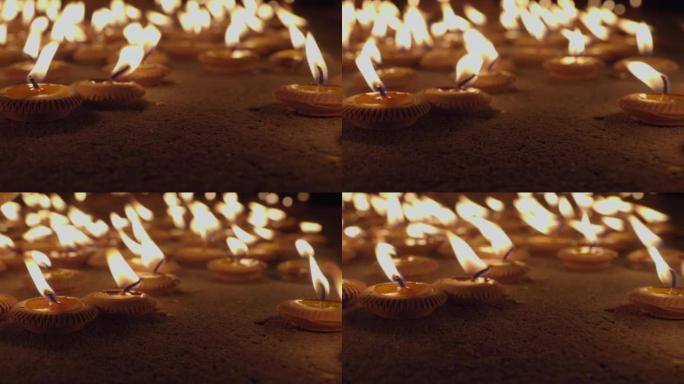 浅景深宗教仪式中的烛光