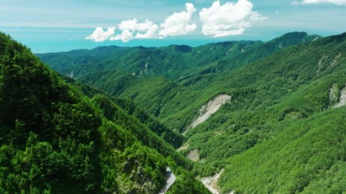 台湾山路和南跨岛公路的鸟瞰图。