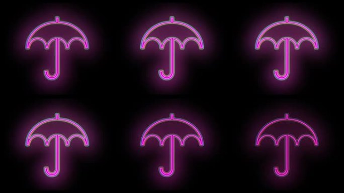 霓虹灯粉色雨伞图案