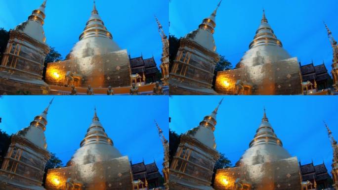 Wat Phra Singh woramahawaihan的暮光之城表演以慢动作拍摄