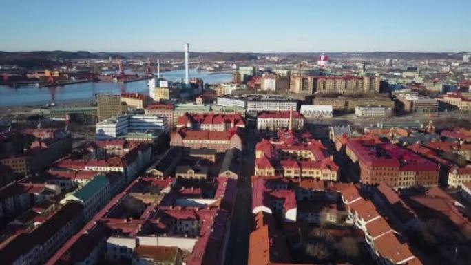 4k无人机镜头 -- 瑞典哥德堡标志性的红色屋顶