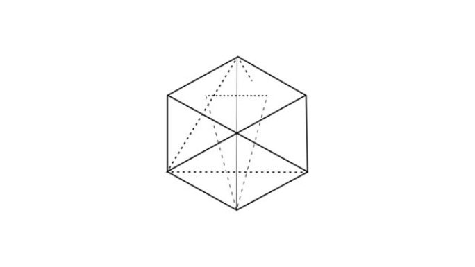 认知六边形。具有alpha通道的认知十六进制自画动画。