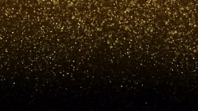 闪闪发光的金粒子在慢动作中掉落-魅力，圣诞节，庆祝活动-抽象背景动画-可循环