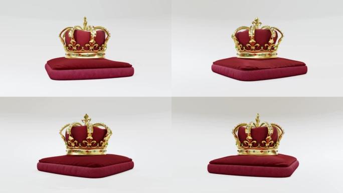 王室坐垫上的女王或王冠。