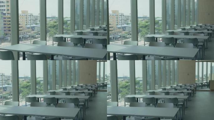餐厅库存视频中的空桌椅-库存视频