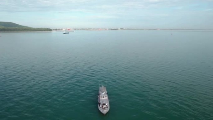 海军在泰国公海巡逻的鸟瞰图。