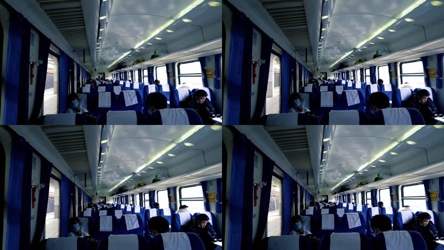 绿皮火车 火车车厢 火车厢乘客 火车座椅