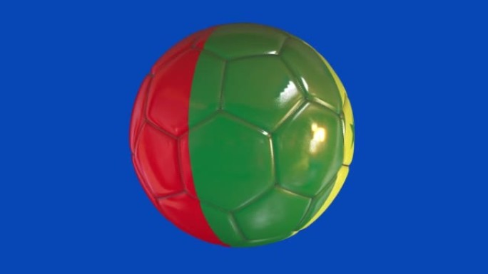 塞内加尔国旗足球。色度键和哑光。循环股票视频