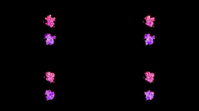 花式红色和粉红色迷人宝石字母冒号，孤立循环视频