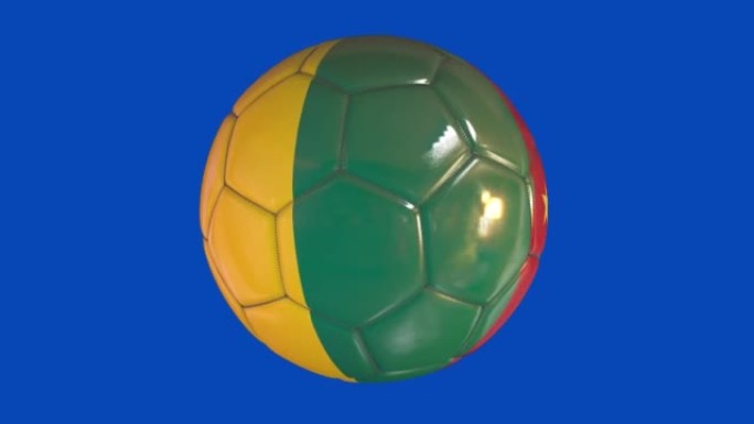 喀麦隆国旗足球。色度键和哑光。循环股票视频