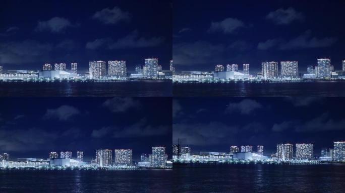 拥有美丽城市灯光的东京夜景