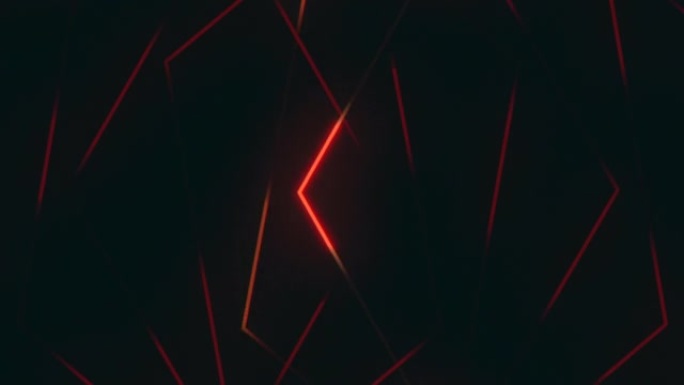 黑色渐变上的红色激光和霓虹灯线图案