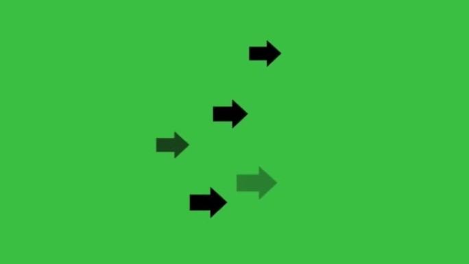 Right direction arrows on green background.
