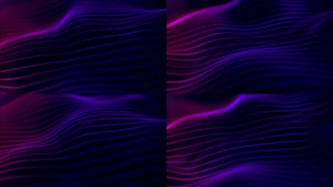 Abstract digital color wave with flowing small par