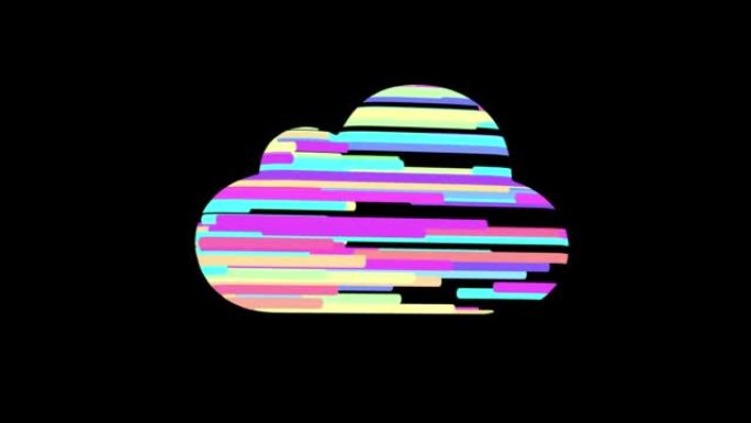 云系统，全球技术和云服务的象征，3D云对象