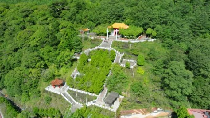台湾南渡岛公路长青神社鸟瞰图。