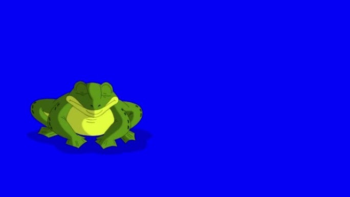 小绿青蛙呱呱叫和跳跃色度键4K