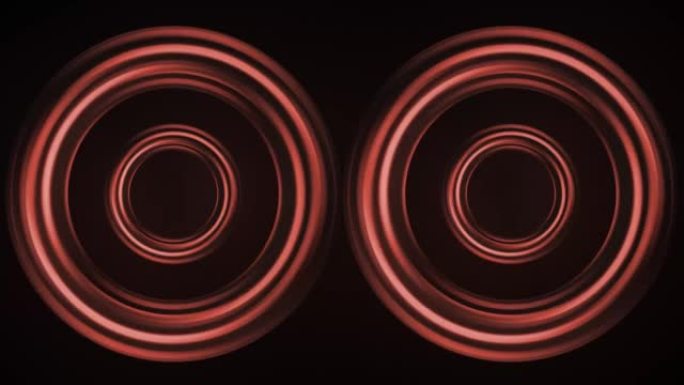 黑色背景上彩色分形射线的螺旋旋转。4K
发光霓虹灯圈抽象未来高科技运动背景