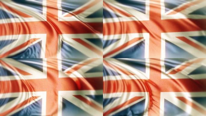 英国国家旗帜挥舞循环背景股票视频:英国旗帜股票mp4视频-英国旗帜挥舞水平股票视频