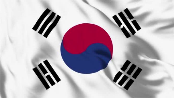 韩国国旗循环可4K分辨率