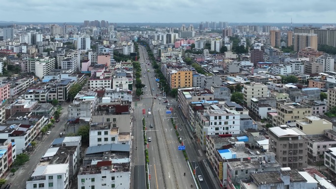 航拍海南琼海市城市全景面貌风光