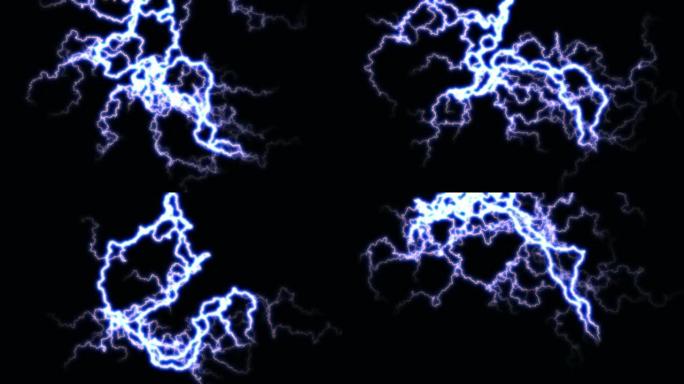 闪电蓝色闪电特效技能光波动态三维