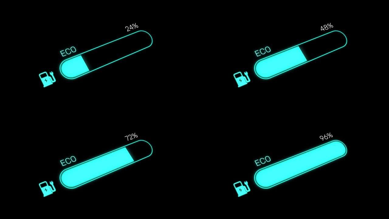 生态能源和混合充电概念背景与蓝条4k动画