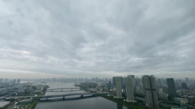 日本东京市天际线。时间流逝