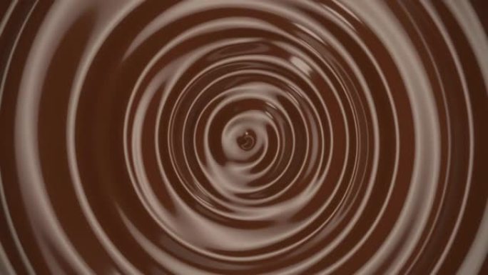 极端特写巧克力牛奶奶油滴干净波纹。食品和饮料的纹理概念，化妆品概念的概念。4k. 3D动画。选择性聚