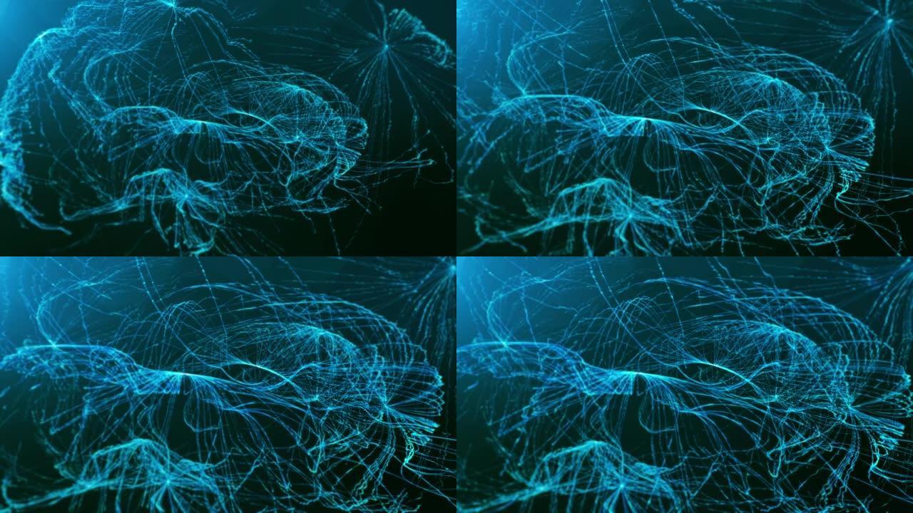 脑活动概念科技脑3d脑全息大脑