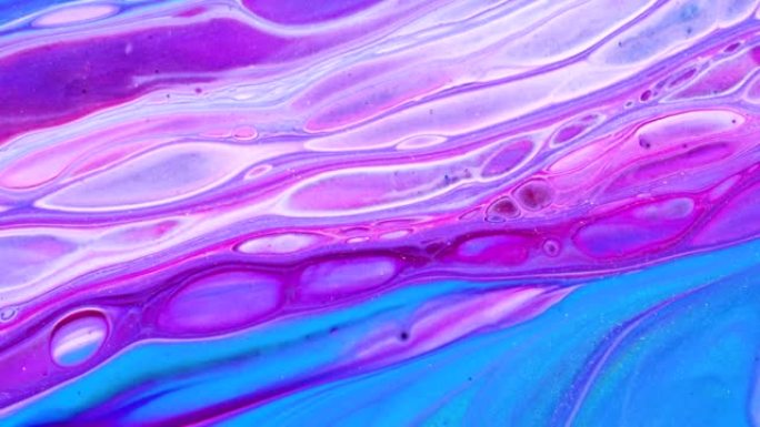运动中的颜色紫色颜料流体抽象视觉效果舞台