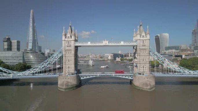 伦敦塔桥，从高角度的视角