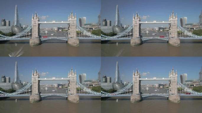 伦敦塔桥，从高角度的视角