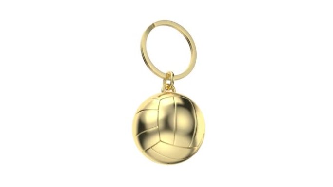 带排球的金色钥匙扣