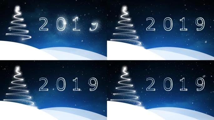 Magic snowy Happy New Year 2019 decoration backgro