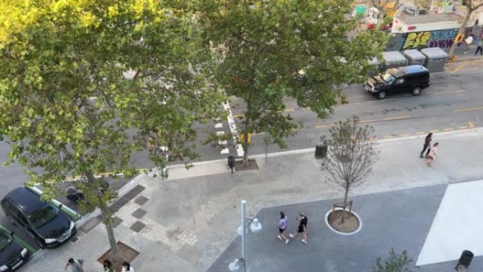 从上方看波布伦努区的巴塞罗那街景