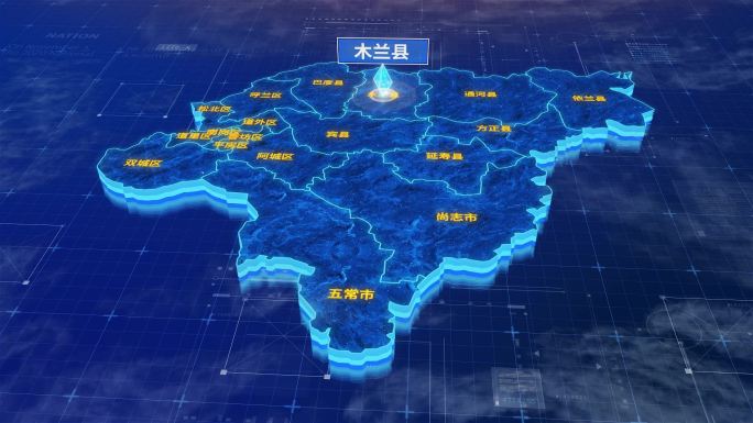 哈尔滨市木兰县蓝色三维科技区位地图