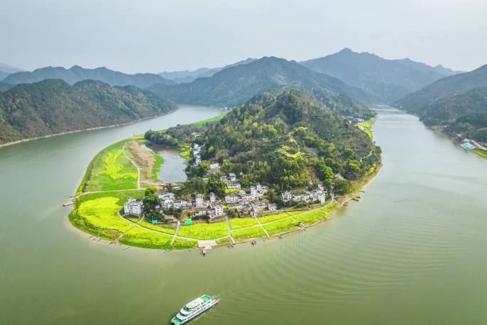 新安江山水画廊航拍延时