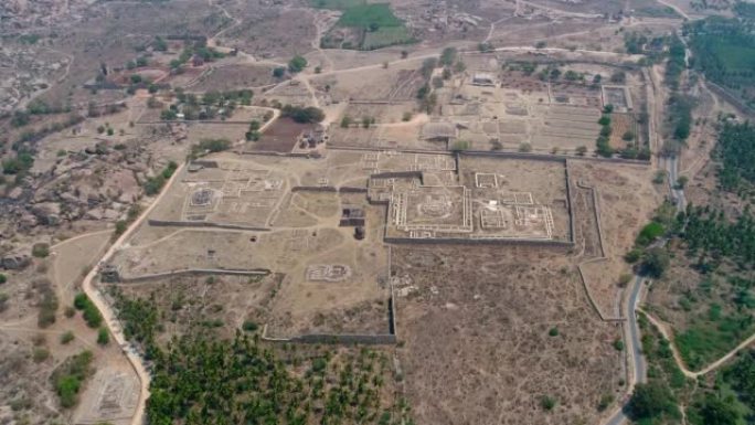 汉比联合国教科文组织世界遗产地区寺庙遗址的空中拍摄