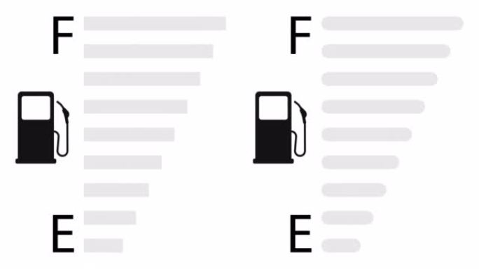车辆燃油表上下移动。燃油表。4k动画
