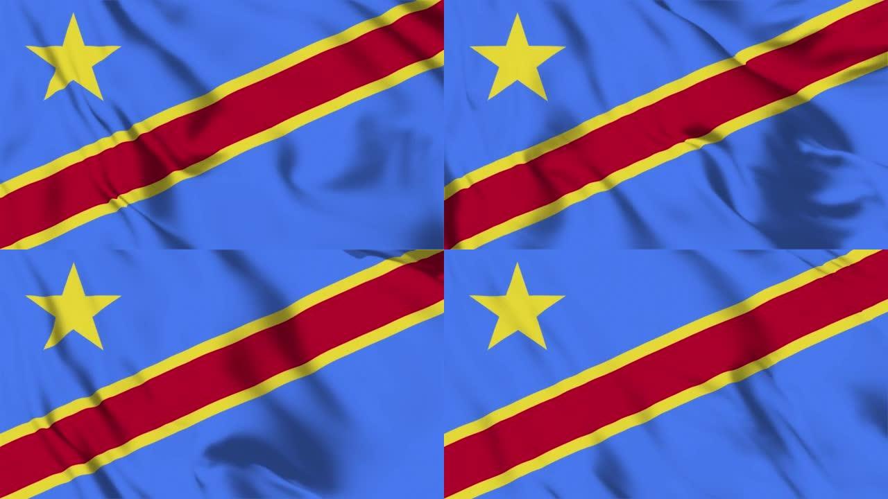 刚果民主共和国国旗循环可4K分辨率